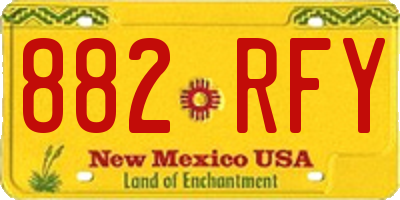 NM license plate 882RFY