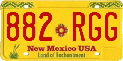 NM license plate 882RGG
