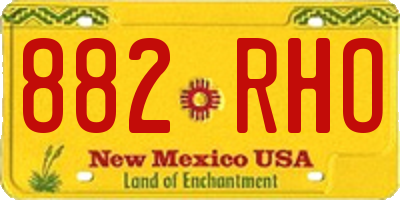 NM license plate 882RHO