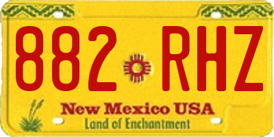 NM license plate 882RHZ