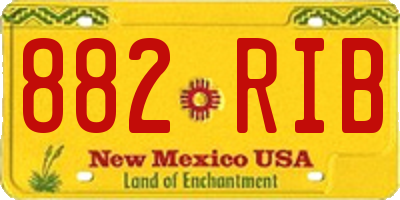 NM license plate 882RIB