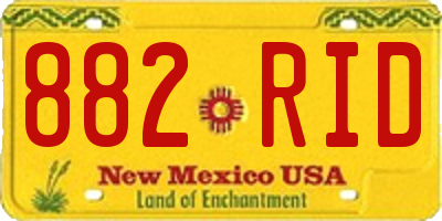NM license plate 882RID