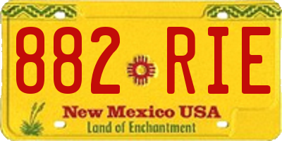 NM license plate 882RIE