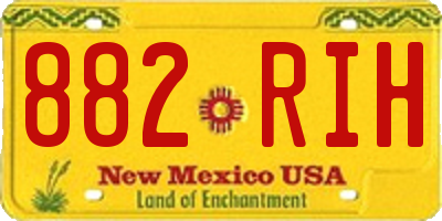 NM license plate 882RIH