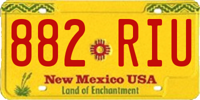 NM license plate 882RIU
