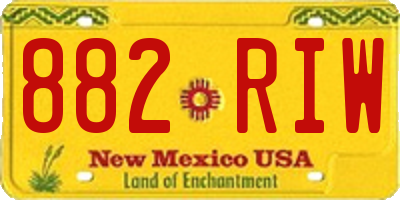 NM license plate 882RIW