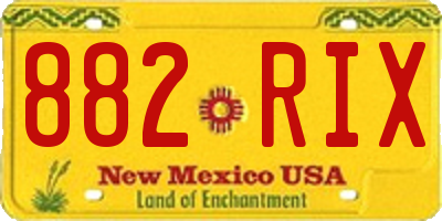 NM license plate 882RIX