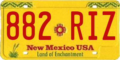 NM license plate 882RIZ