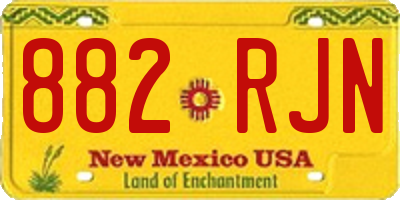 NM license plate 882RJN
