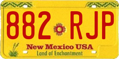 NM license plate 882RJP