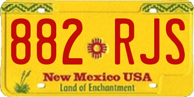 NM license plate 882RJS