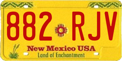 NM license plate 882RJV