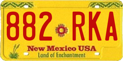 NM license plate 882RKA