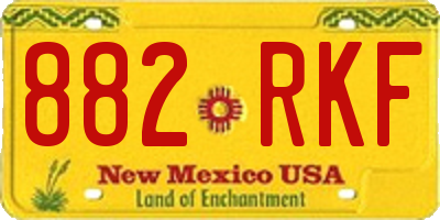 NM license plate 882RKF