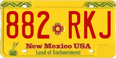 NM license plate 882RKJ