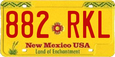 NM license plate 882RKL