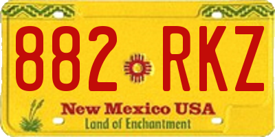 NM license plate 882RKZ