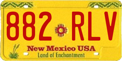 NM license plate 882RLV
