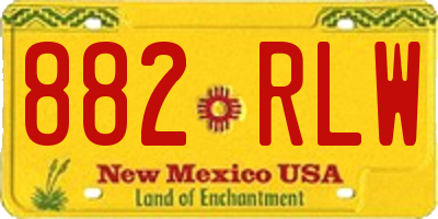 NM license plate 882RLW