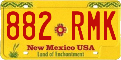 NM license plate 882RMK