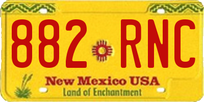 NM license plate 882RNC