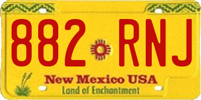 NM license plate 882RNJ