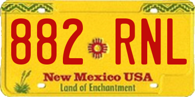 NM license plate 882RNL