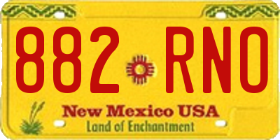 NM license plate 882RNO