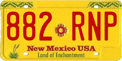 NM license plate 882RNP