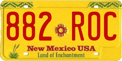 NM license plate 882ROC