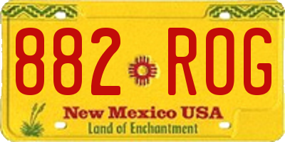 NM license plate 882ROG