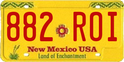 NM license plate 882ROI