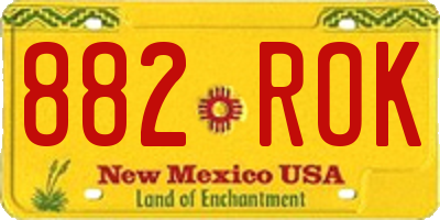 NM license plate 882ROK