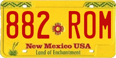 NM license plate 882ROM