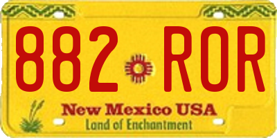 NM license plate 882ROR