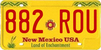NM license plate 882ROU