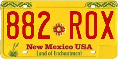 NM license plate 882ROX