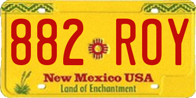 NM license plate 882ROY