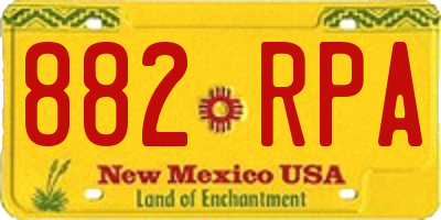 NM license plate 882RPA