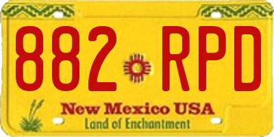 NM license plate 882RPD