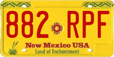 NM license plate 882RPF