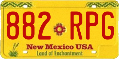 NM license plate 882RPG