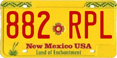 NM license plate 882RPL