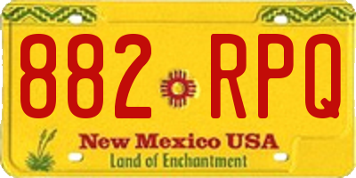 NM license plate 882RPQ