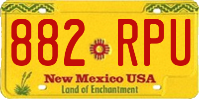 NM license plate 882RPU