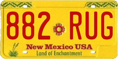 NM license plate 882RUG
