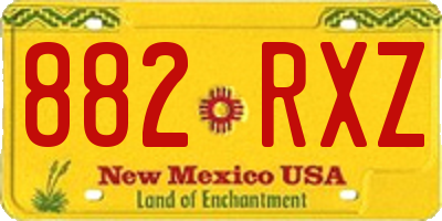 NM license plate 882RXZ