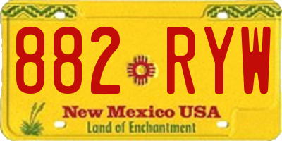 NM license plate 882RYW