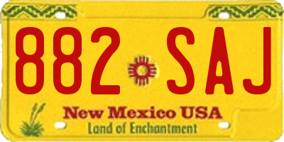 NM license plate 882SAJ