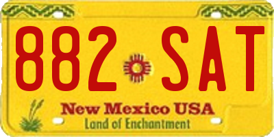 NM license plate 882SAT